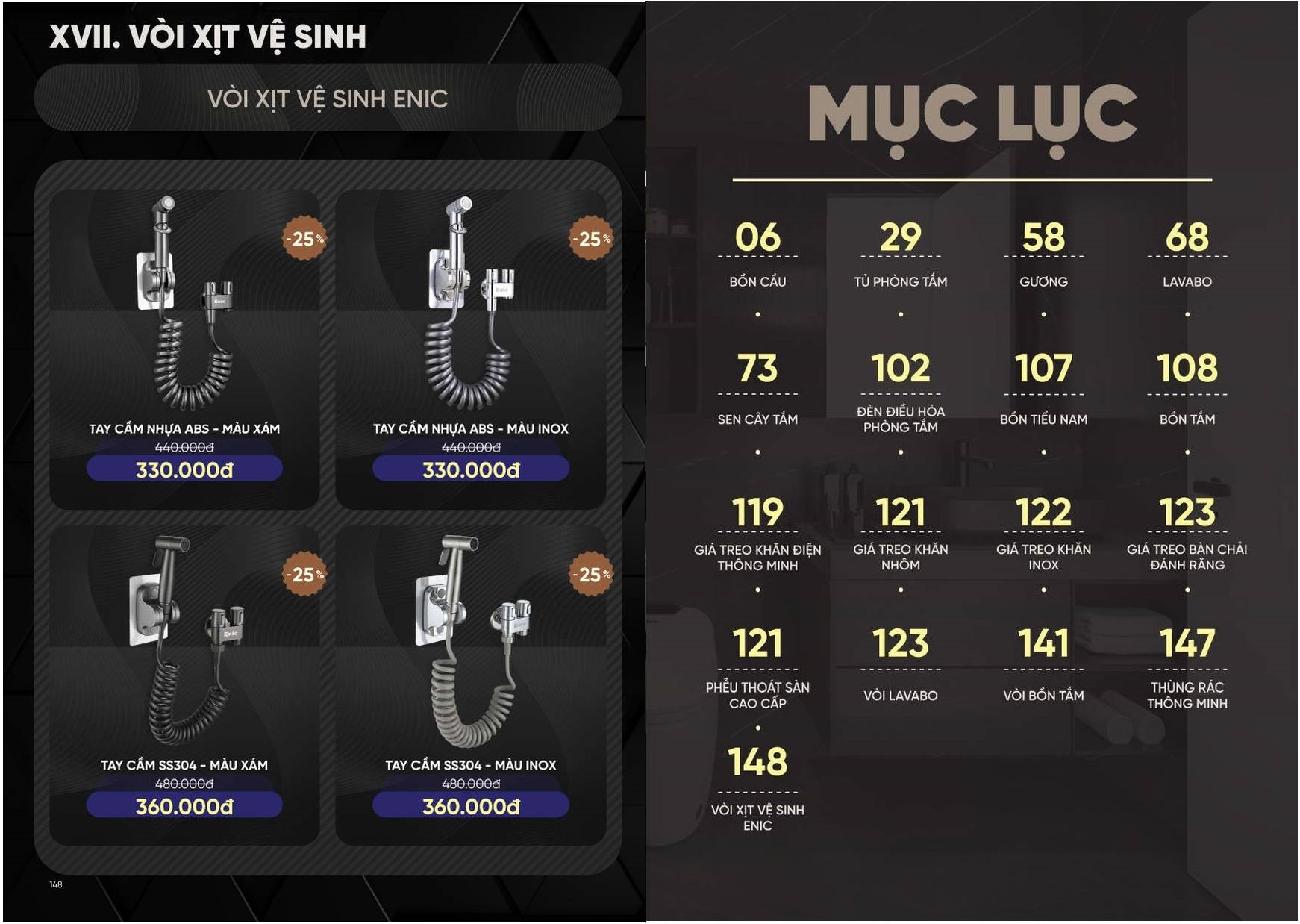 Bảng giá và Catalogue Thiết bị vệ sinh thông minh ENIC /Page 74